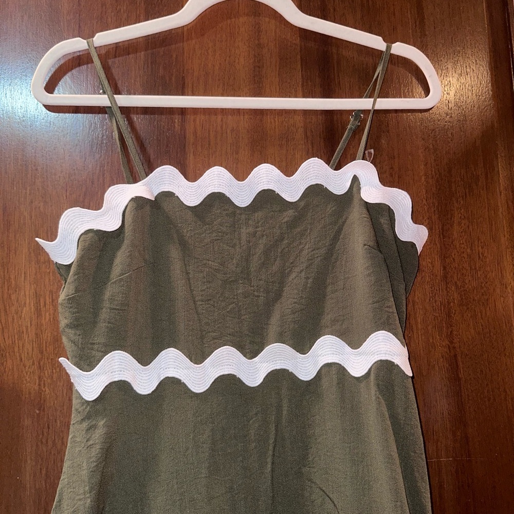 Amazon scalloped dress olive green